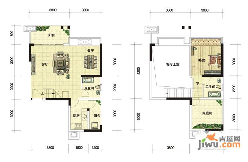 宏益公馆3室2厅2卫116.7㎡户型图