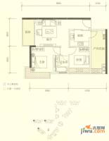 鑫月城2室1厅1卫74.2㎡户型图