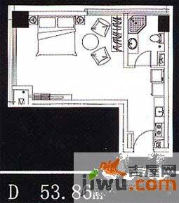 中央国际广场1室1厅1卫53.9㎡户型图
