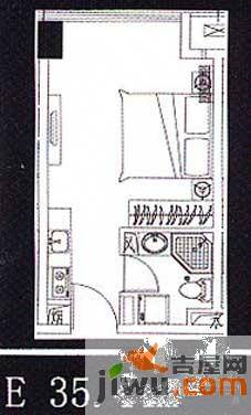 中央国际广场1室1厅1卫35.4㎡户型图