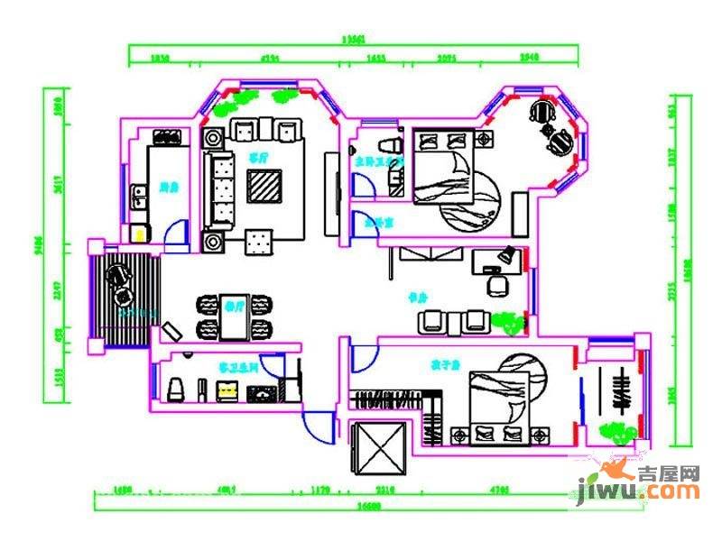 方正凤凰城4室2厅2卫130㎡户型图