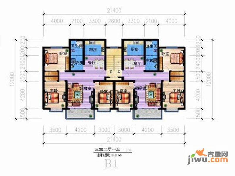 一诺阳光佳园3室2厅1卫112.2㎡户型图