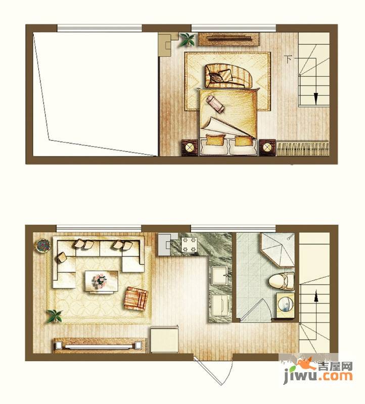 中经世界城1室1厅1卫36㎡户型图