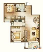 中经世界城2室2厅1卫85㎡户型图
