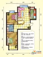 栋盛苑2室2厅1卫96.4㎡户型图