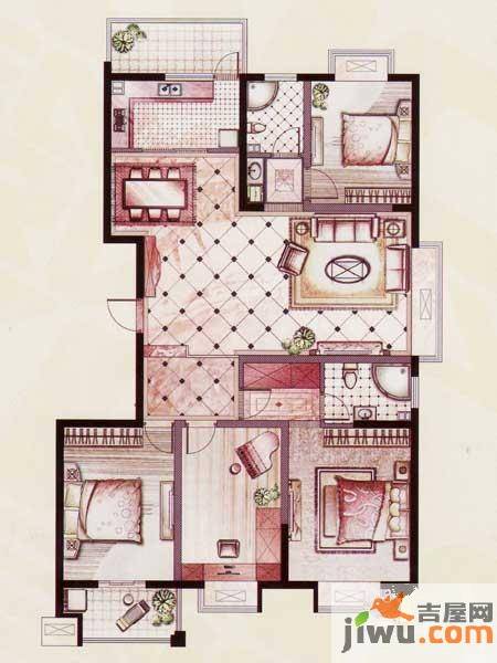 帝景苑4室2厅2卫162㎡户型图