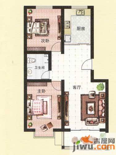 纳福馨城2室1厅1卫83㎡户型图