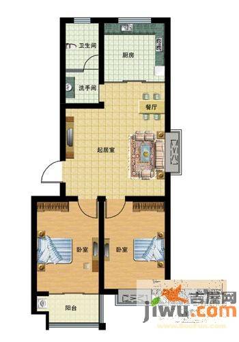 欣泰盛和苑2室2厅1卫78.6㎡户型图