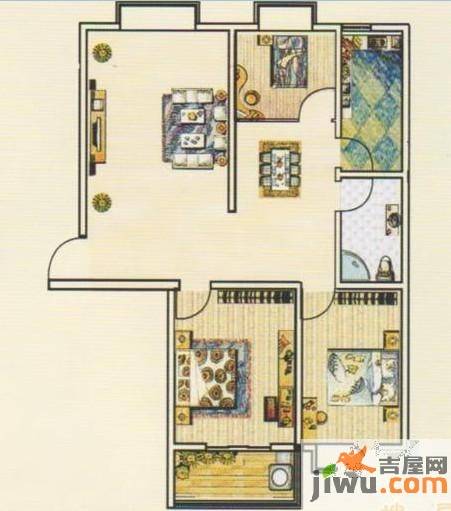 新悦轩3室2厅1卫82㎡户型图