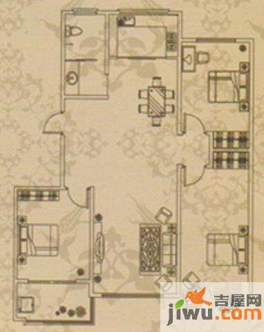 上河园3室2厅1卫143㎡户型图