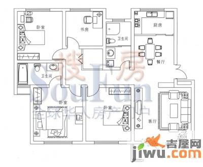 领世新城4室2厅2卫户型图