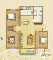 领世新城3室2厅1卫125.1㎡户型图