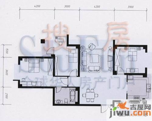 领秀华城3室2厅2卫153㎡户型图