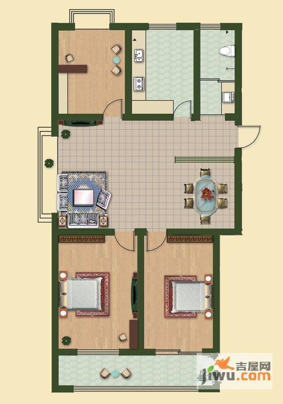 凯润景城3室2厅1卫102㎡户型图