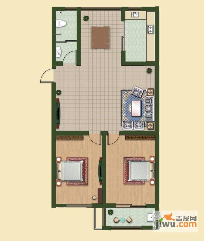 凯润景城2室2厅1卫户型图