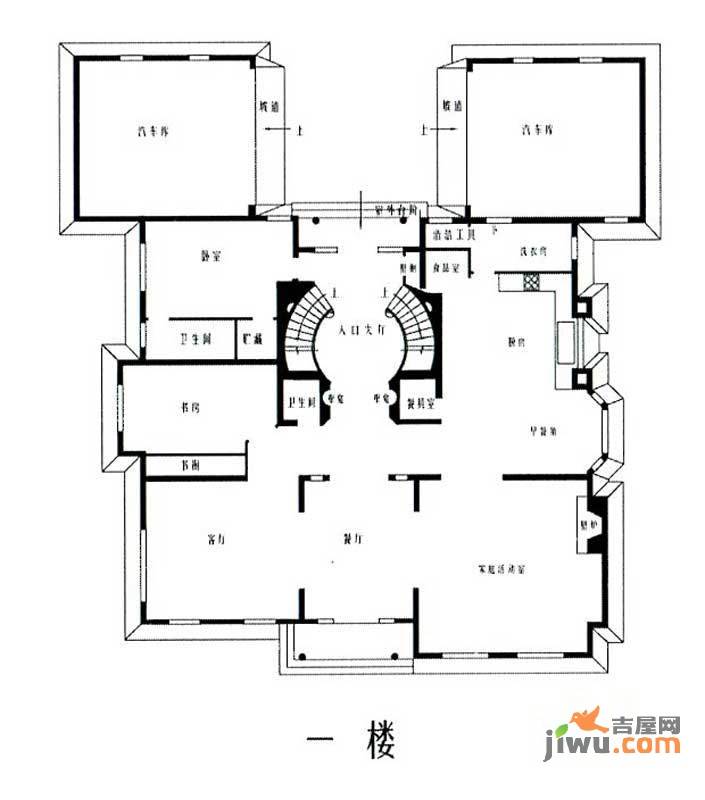 上海乔爱庄园乔爱庄园北联邦式别墅一层5室4厅5卫1厨户型图_首付金额