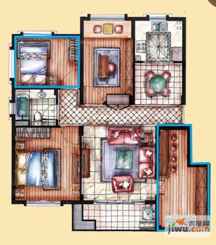 香馥湾4室2厅1卫87.2㎡户型图