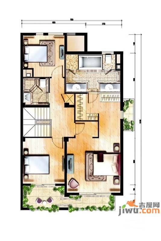 万科琥珀臻园2室1厅1卫177㎡户型图