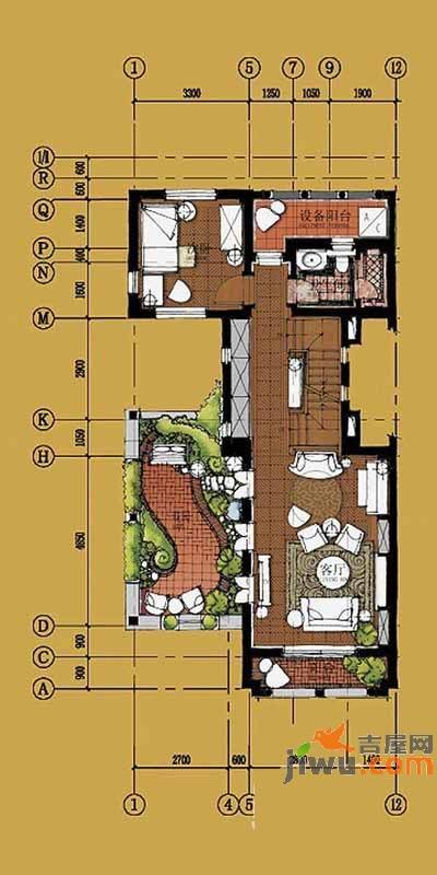 上置绿洲香岛原墅1室1厅1卫152㎡户型图