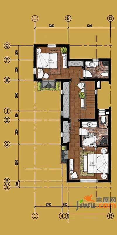 上置绿洲香岛原墅2室2厅1卫152㎡户型图