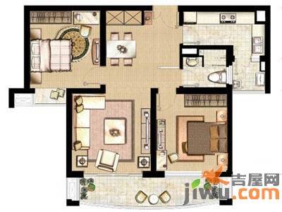 建邦16区2室2厅1卫101㎡户型图