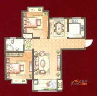 西上海名邸2室2厅1卫90㎡户型图