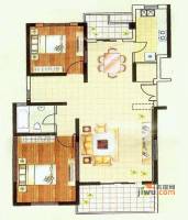 航天公寓二期2室2厅2卫128㎡户型图
