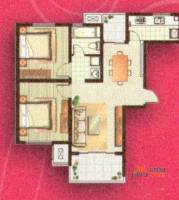 鼎秀园2室2厅1卫92.3㎡户型图