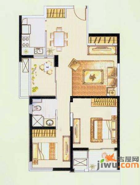 印象春城2室2厅1卫88.5㎡户型图