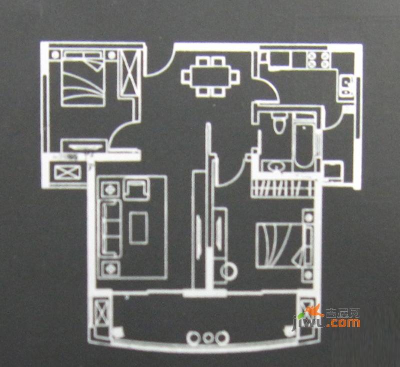 印象春城2室2厅1卫88.5㎡户型图