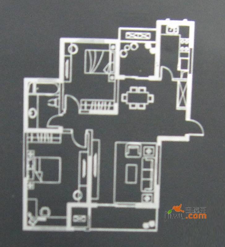 印象春城2室2厅1卫88.5㎡户型图