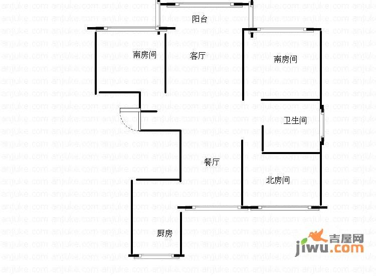 圣骊河滨苑3室2厅1卫户型图