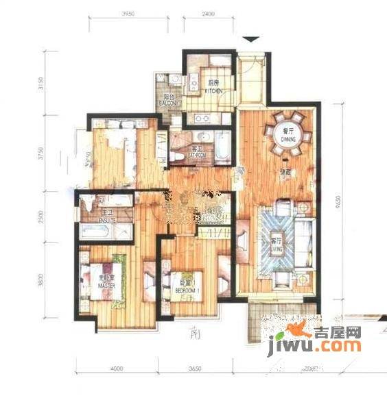 泰欣嘉园3室2厅2卫户型图