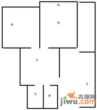 棕榈湾花园2室2厅2卫户型图