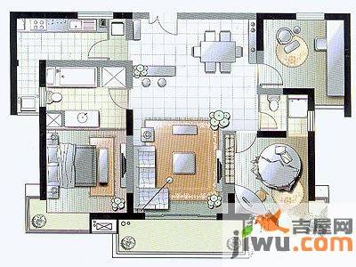 馥敦坊2室2厅2卫134.6㎡户型图