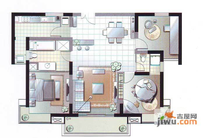 馥敦坊3室2厅2卫134.6㎡户型图