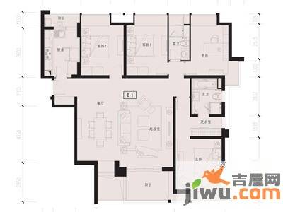 瑞虹新城铭庭4室2厅2卫170㎡户型图