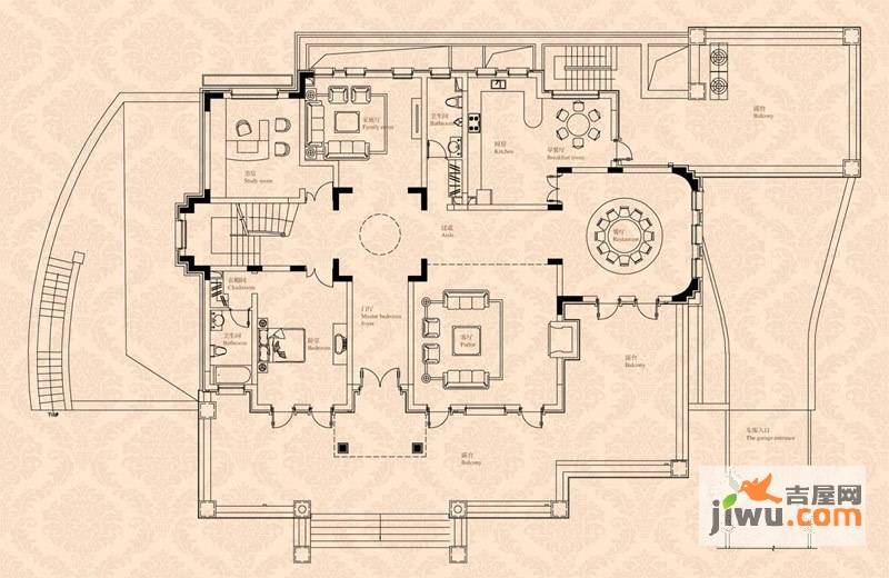 东郊壹号1室4厅2卫505㎡户型图