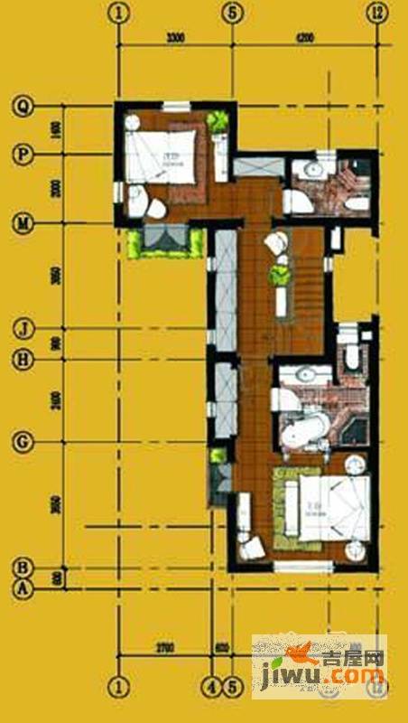 上置绿洲香岛原墅3室2厅4卫152㎡户型图