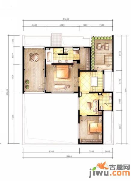 浦江华侨城别墅4室3厅4卫242.4㎡户型图