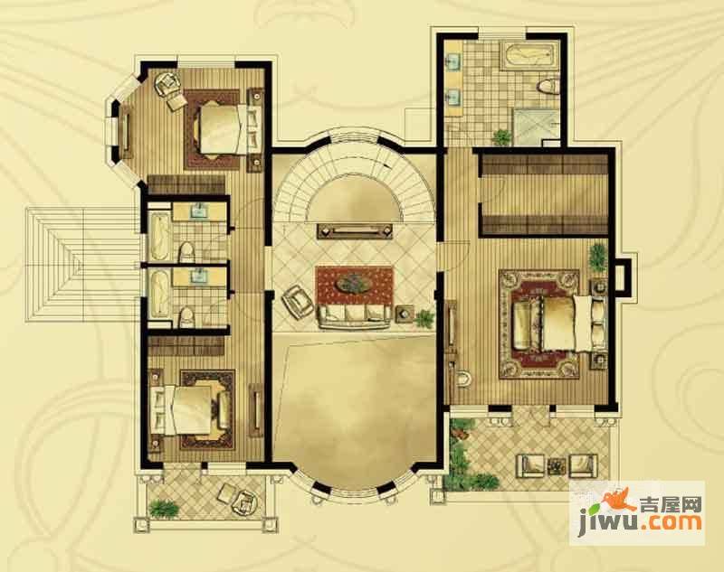 龙豪海景湾4室3厅5卫180㎡户型图