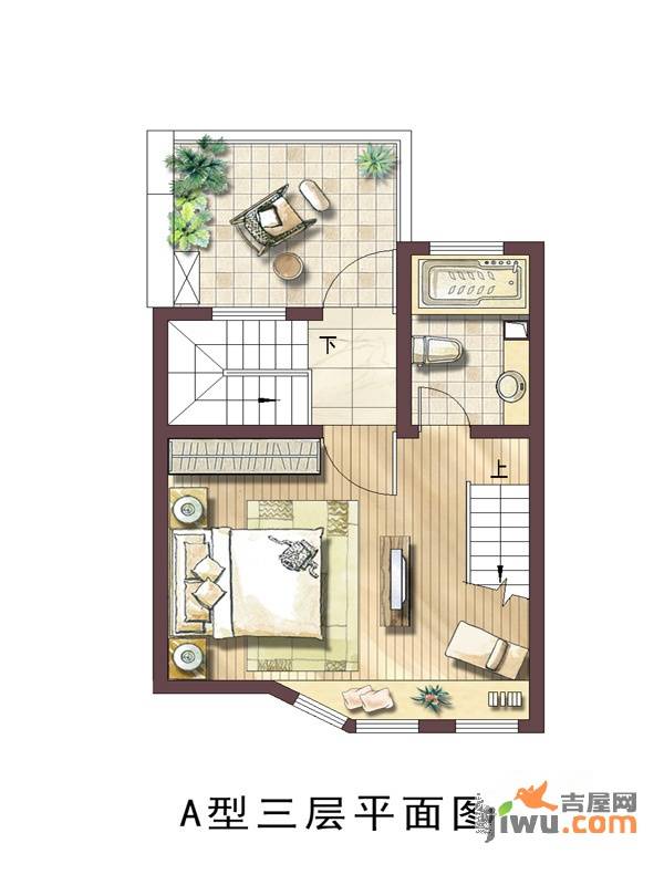 绿地蔷薇九里别墅3室3厅3卫98㎡户型图