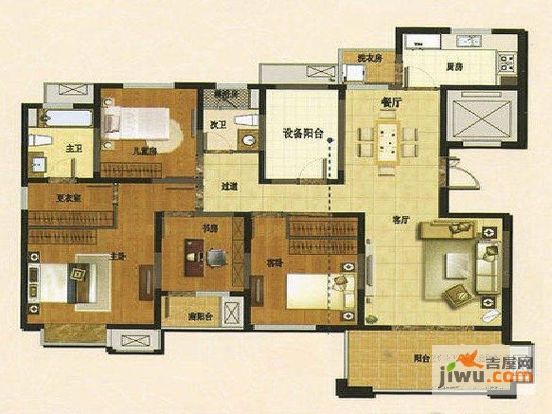 同盛南桥花园4室2厅2卫160㎡户型图