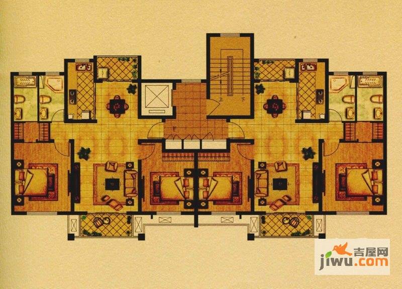 张江汤臣豪园四期2室2厅2卫108㎡户型图