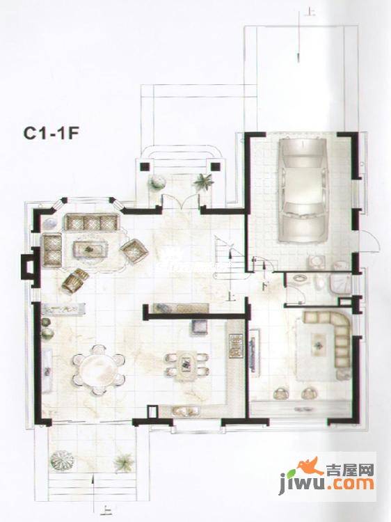 上海高尔夫社区3室4厅3卫287㎡户型图