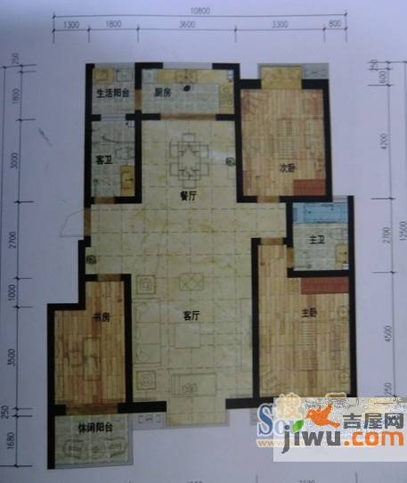 星河城3室2厅2卫户型图