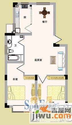 新天地广场2室2厅1卫73㎡户型图