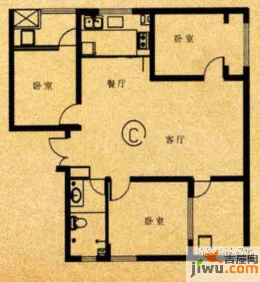 东方海岸2室2厅1卫112.4㎡户型图