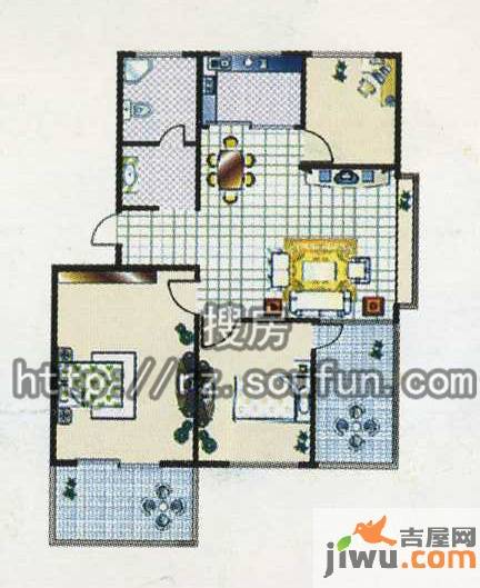 日照外滩·海洋世家3室1厅1卫96.5㎡户型图