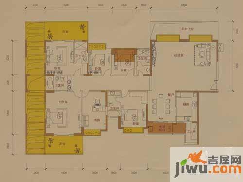 奥林华府6室2厅4卫241㎡户型图